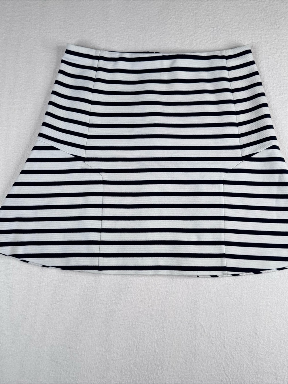 Ann Taylor Black and White Striped Skater Skirt